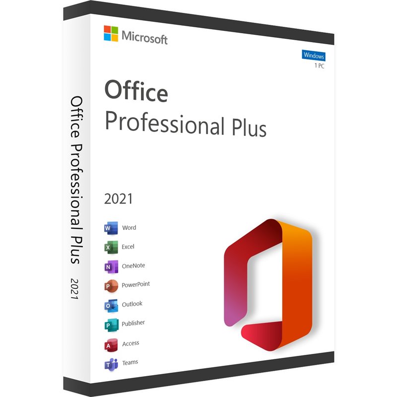 Embalagem do Microsoft Office 2021 Professional Plus